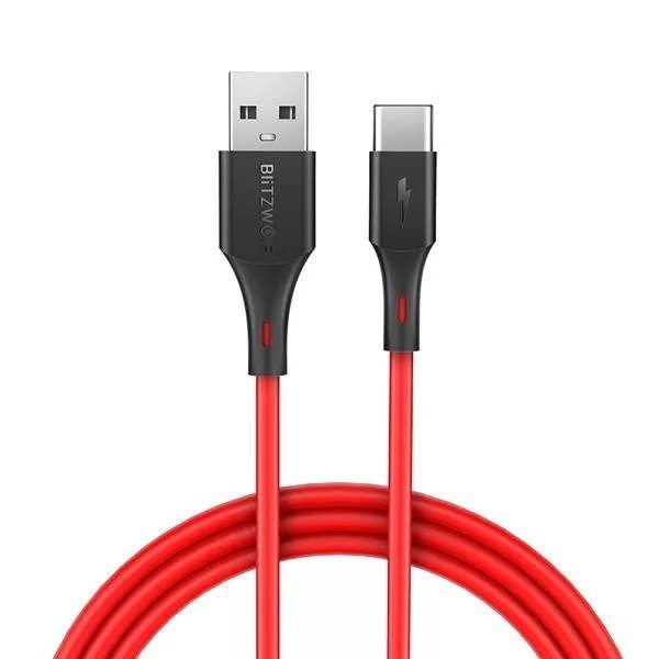 Cable BlitzWolf BW-TC15 USB 2.0 USB-C Male To USB-A Male Red 1.8m