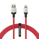 Cable Braided BlitzWolf BW-TC21 USB 2.0 Cable USB-C Male To USB-A Male Red 1m