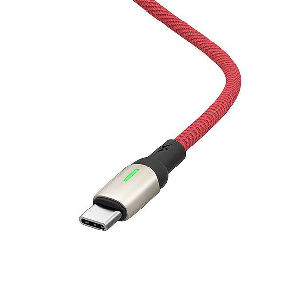 Cable Braided BlitzWolf BW-TC21 USB 2.0 Cable USB-C Male To USB-A Male Red 1m