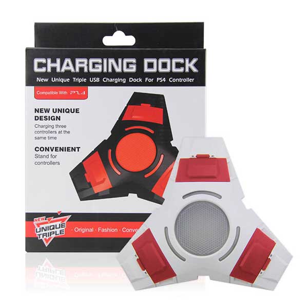 Charging Stand Dock White Triple Controller - PS4 Controller