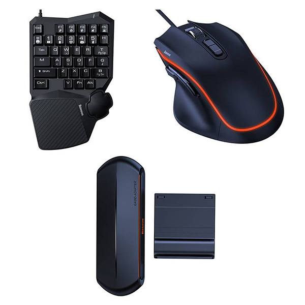 Complete Gaming Set Baseus GAMO Keyboard + Mouse + Adapter For Mobile Phone