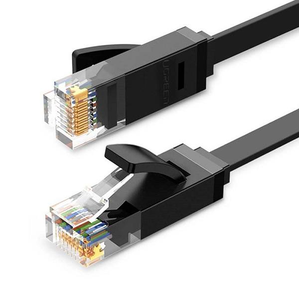 Ethernet UGreen 50173 Flat Patchcord RJ45 UTP Cable Cat 6 Black 1m