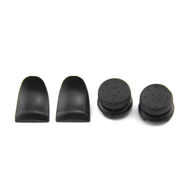 Extended Trigger R2 L2 Black & FPS Grips Caps Black - PS4 Controller