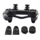 Extended Trigger R2 L2 Black & FPS Grips Caps Black SCAR - PS4 Controller