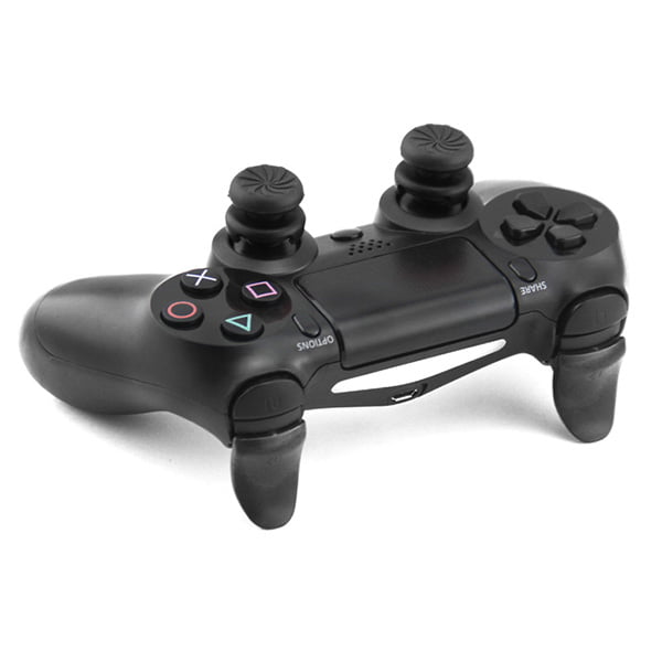 Extended Trigger R2 L2 Black & FPS Grips Caps Black Vortex - PS4 Controller