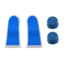 Extended Triggers R2 L2 Blue / White & FPS Grips Caps Blue COD 3 - PS4 Controller