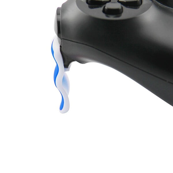 Extended Triggers R2 L2 Blue / White & FPS Grips Caps Blue COD 3 - PS4 Controller