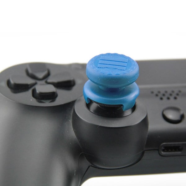 Extended Triggers R2 L2 Blue / White & FPS Grips Caps Blue COD 3 - PS4 Controller