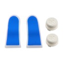 Extended Trigger R2 L2 Blue / White & FPS Grips Caps White Skull - PS4 Controller