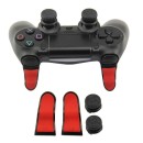 Extended Trigger R2 L2 Red / Black & FPS Grips Caps Black SCAR - PS4 Controller