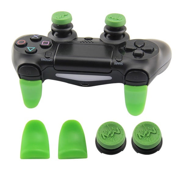 Extended Trigger R2 L2 Green & FPS Grips Caps Green Modern Warfare - PS4 Controller