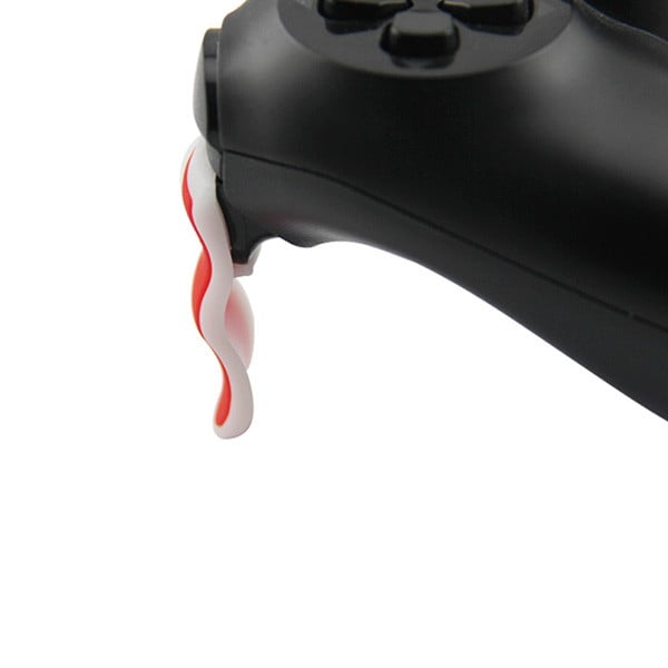 Extended Trigger R2 L2 Red / White & FPS Grips Caps Black - PS4 Controller