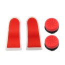 Extended Trigger R2 L2 Red / White & FPS Grips Caps Red - PS4 Controller