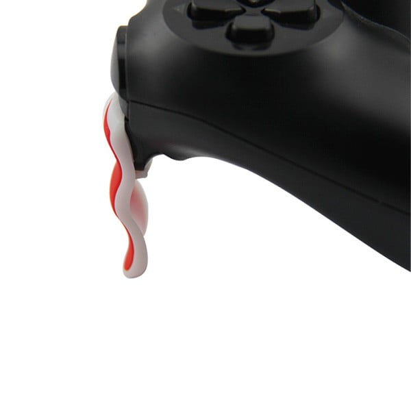 Extended Trigger R2 L2 Red / White & FPS Grips Caps Red - PS4 Controller