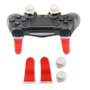 Extended Trigger R2 L2 Red / White & FPS Grips Caps White Skull - PS4 Controller Extended Trigger R2 L2 Red / White & FPS Grips Caps White Skull - PS4 Controller