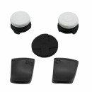 Extended Triggers R2 L2 Black & FPS Grips Caps White - PS5 Controller