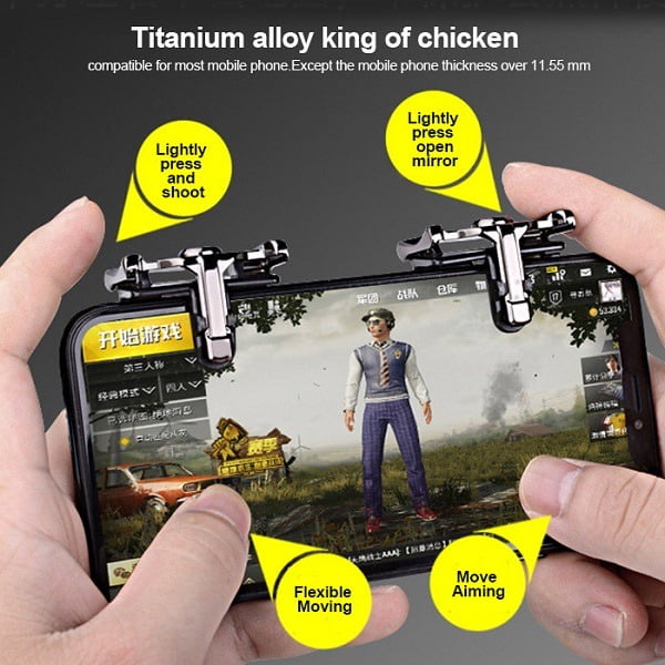 Fire Trigger Buttons Titanium Alloy King Of Chicken Ζευγάρι Εξωτερικών Πλήκτρων For PUBG STG FPS TPS Shooting Game