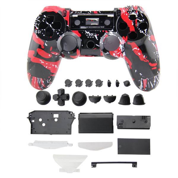 Full Housing Shell Black & Red Κέλυφος - PS4 Replacement Controller