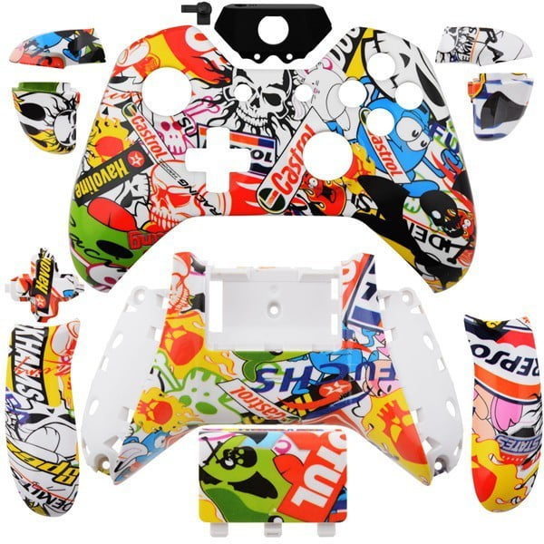 Full Set Housing Shell Case Buttons Graffiti - Xbox One Controller
