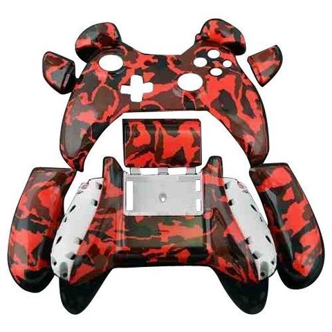 Full Set Housing Shell Case Buttons Red Camouflage - Xbox One Controller