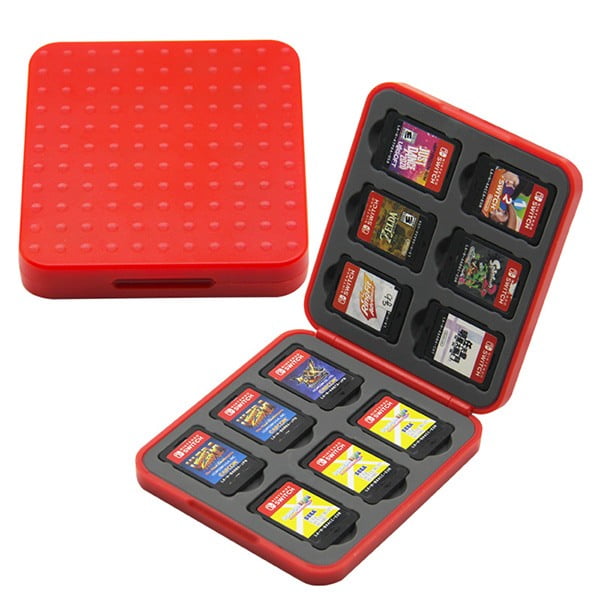 Game Card Case Holder Cartridge Box Red 12 in 1 - Nintendo Switch Game