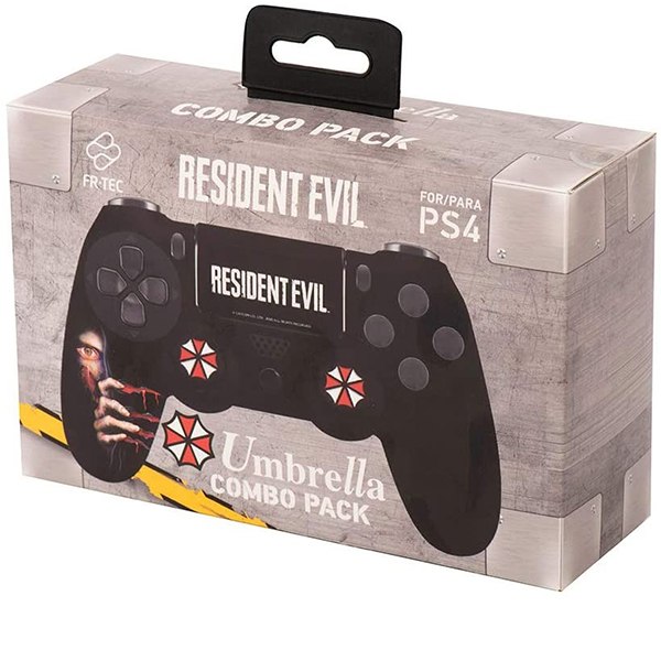Hard Skin + Analog Caps Grips Resident Evil Combo Pack Umbrella - PS4 Controller