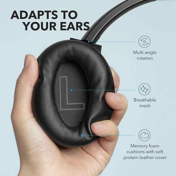 Headset SoundCore Life Q20 Active Noise Cancellation Wireless Ακουστικά Black