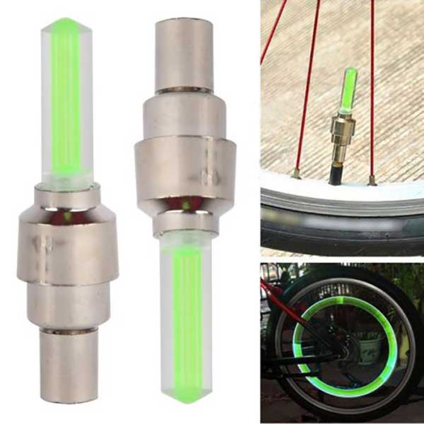 Led Valve Cap Green Πράσινο Φως Βαλβίδας Τροχού
