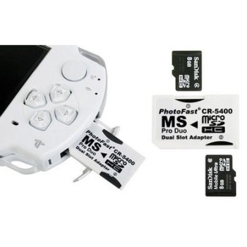 Memory Stick Pro Duo Adapter To Dual Micro SD - PSP Console