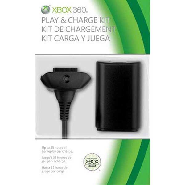 Microsoft Play & Charge Kit Black Battery - Xbox 360 Controller