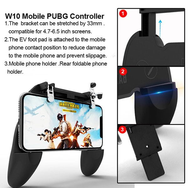 Mobile Phone Game Controller Fire Trigger W10 For PUBG