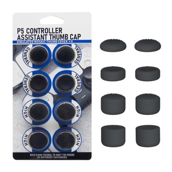 Analog Controller Thumb Stick Silicone Grip Cap Cover 8X Black Ornate - PS5 Controller