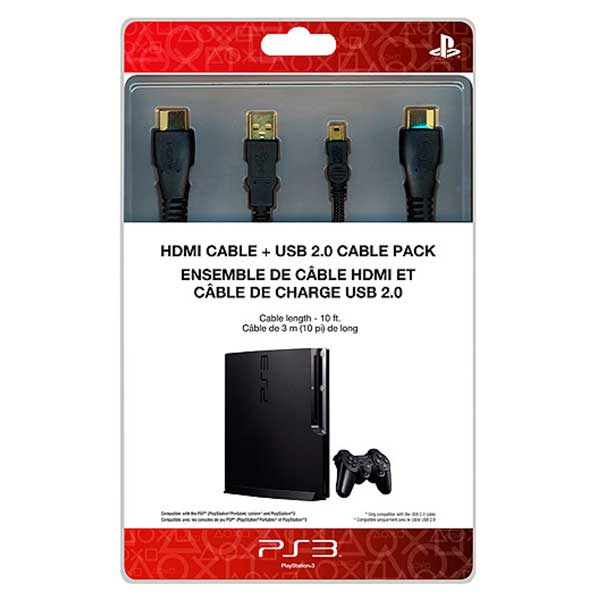 Cable Pack HDMI & Usb Charging Cable Original Sony - PS3 Console Cable Pack HDMI & Usb Charging Cable Original Sony - PS3 Console