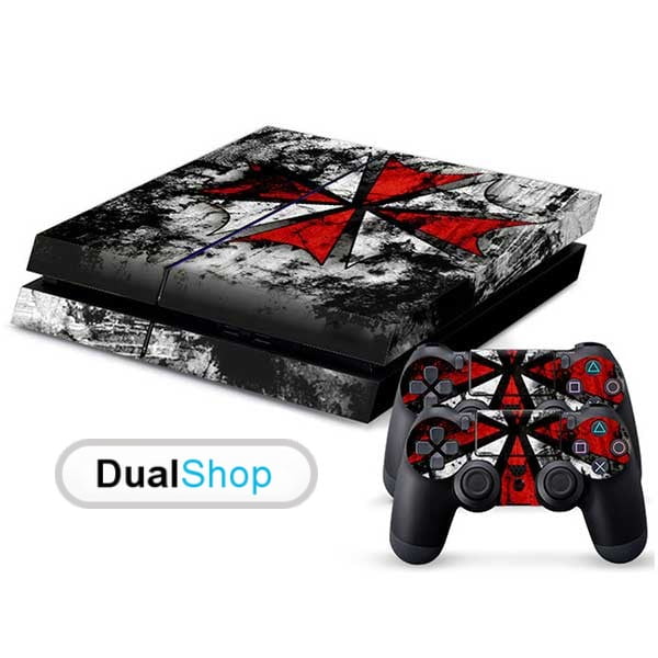 Sticker Skin Biohazard Αυτοκόλλητο + 2 Controller Sticker - PS4 Fat Console