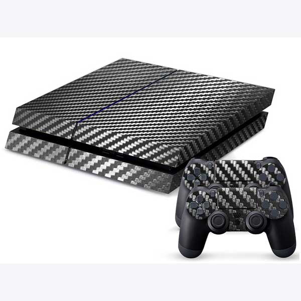 Sticker Skin Black Carbon Αυτοκόλλητο + 2 Controller Skin - PS4 Fat Console