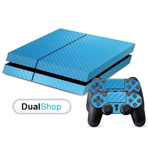 Sticker Skin Blue Carbon Αυτοκόλλητο + 2 Controller Skin - PS4 Fat Console