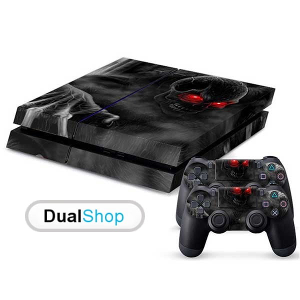 Sticker Skin Dark Skull Αυτοκόλλητο + 2 Controller Skin - PS4 Fat Console