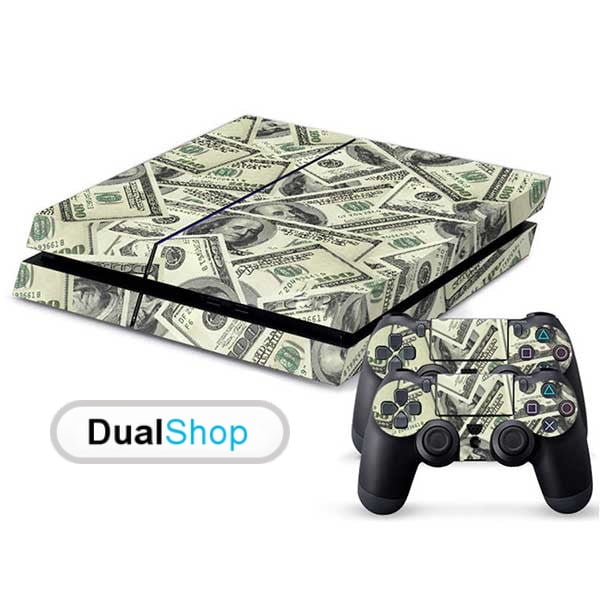 Sticker Skin US Dollar Αυτοκόλλητο + 2 Controller Skin - PS4 Fat Console