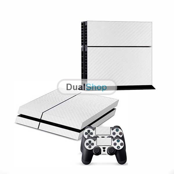 Sticker Skin White Carbon Αυτοκόλλητο + 2 Controller Skin - PS4 Fat Console