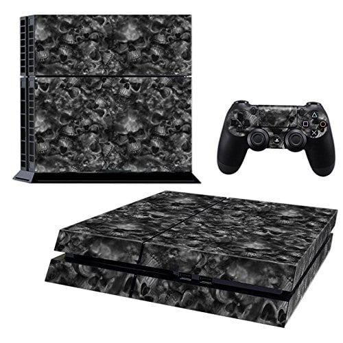 Sticker Skin Black Skull Αυτοκόλλητο + 2 Controller Sticker - PS4 Fat Console