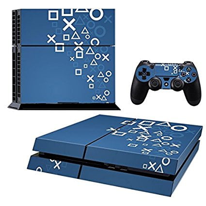 Sticker Skin Blue PS Mark Αυτοκόλλητο + 2 Controller Sticker - PS4 Fat Console