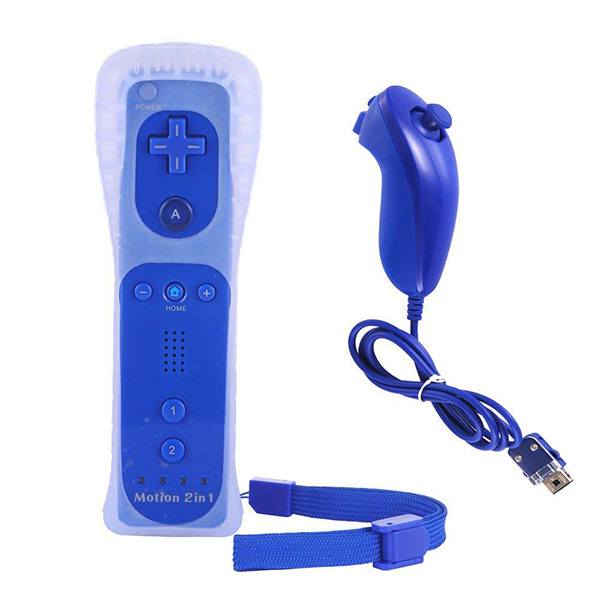 Remote Controller Motion Plus & Nunchuck Blue OEM - Nintendo Wii / Wii U Controller