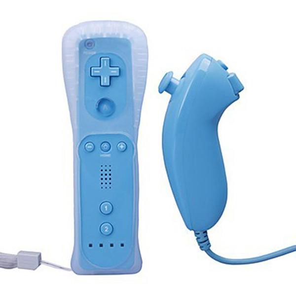 Remote Controller Motion Plus & Nunchuck Light Blue OEM - Nintendo Wii / Wii U Controller
