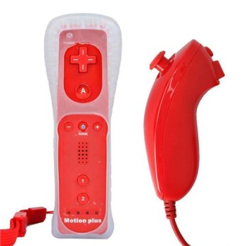 Remote Controller Motion Plus & Nunchuck Red OEM - Nintendo Wii / Wii U Controller Remote Controller Motion Plus & Nunchuck Red OEM - Nintendo Wii / Wii U Controller