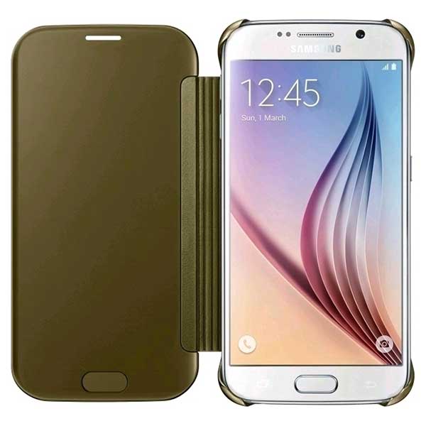 Samsung Clear View Cover Case Θήκη EF-ZG920BF Gold - Galaxy S6 SM-G920