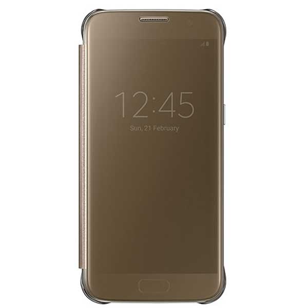 Samsung Flip Case Clear View Θήκη EF-ZG930CF Gold - Galaxy S7 SM-G930F