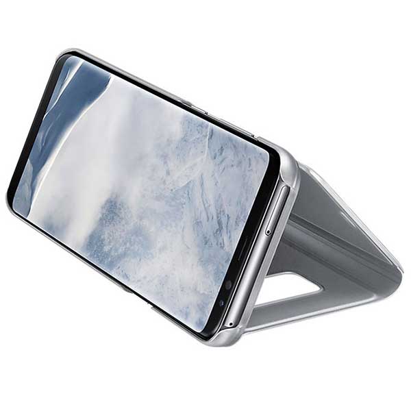 Samsung Flip Case Clear View Standing Cover Case Θήκη EF-ZG955CS Silver - Galaxy S8+ Plus SM-G955
