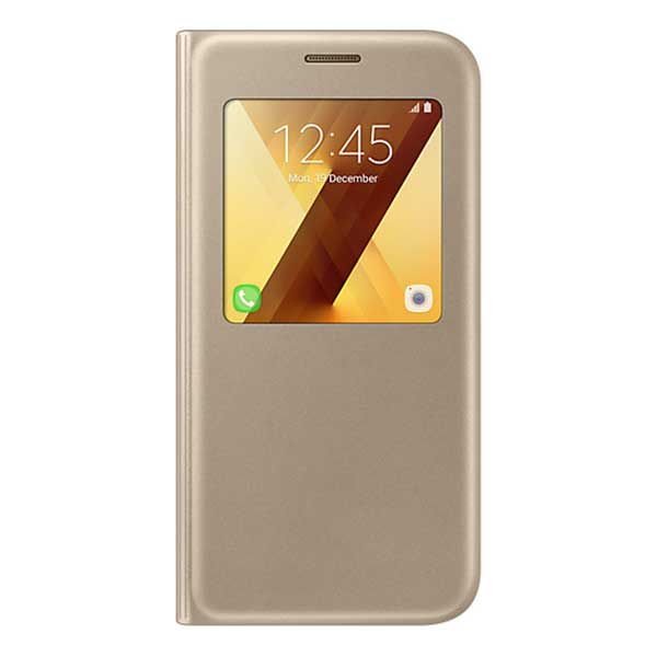 Samsung Flip Case S-View Standing Θήκη EF-CA520PF Gold - Galaxy A5 2017 SM-A520F