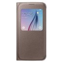 Samsung S-View Cover Fabric Θήκη EF-CG920PF Gold  - Galaxy S6 SM-G920F