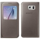 Samsung S-View Cover Fabric Θήκη EF-CG920PF Gold  - Galaxy S6 SM-G920F